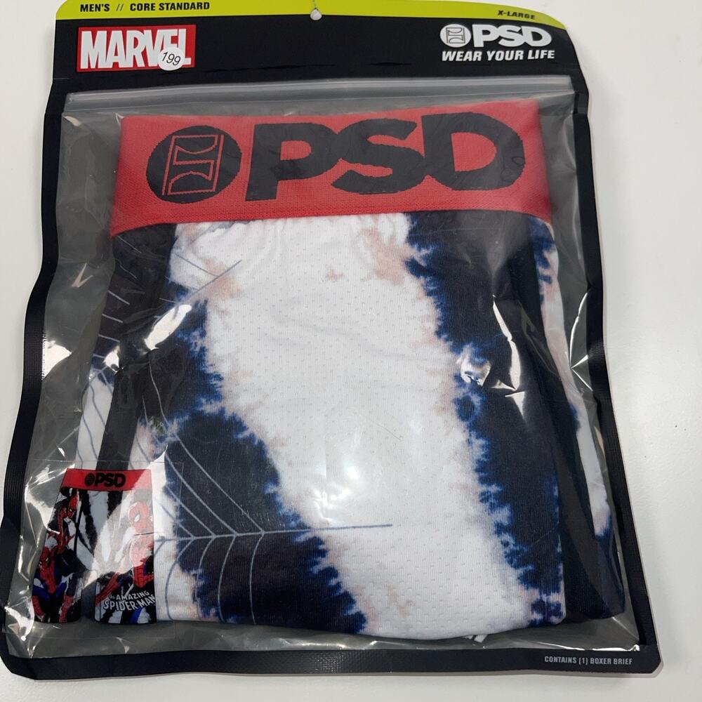 PSD Mens Marvel Spiderman Boxer Briefs XL Tie Dye‎ Underwear 423180195 New